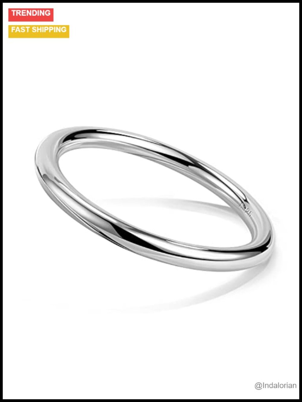 925 Sterling Silver Bangle Cuff Bracelet Solid Smooth Minimalist Unisex Fine